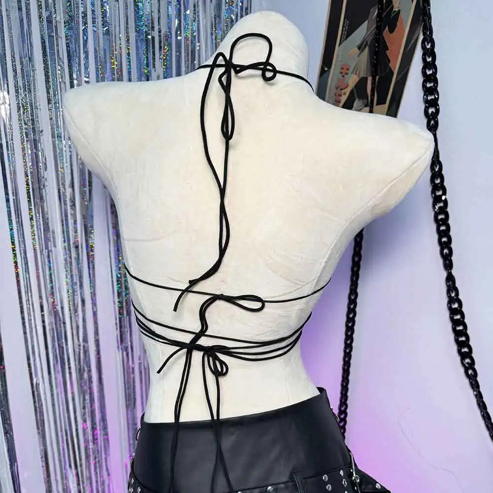 Women's Y2K Goth Top Emo Clothing Gothic Crop Tank Tops with Spikes Punk Rock for Teens Spiked Studded ALT Rave Festival Grunge