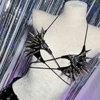 Women's Y2K Goth Top Emo Clothing Gothic Crop Tank Tops with Spikes Punk Rock for Teens Spiked Studded ALT Rave Festival Grunge