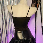 Women's Y2K Gothic Cross Crop Top Emo Grunge Punk Tank Egirl 90s Style Sexy Black Goth ALT T-Shirt for Festival Rave Party Wear